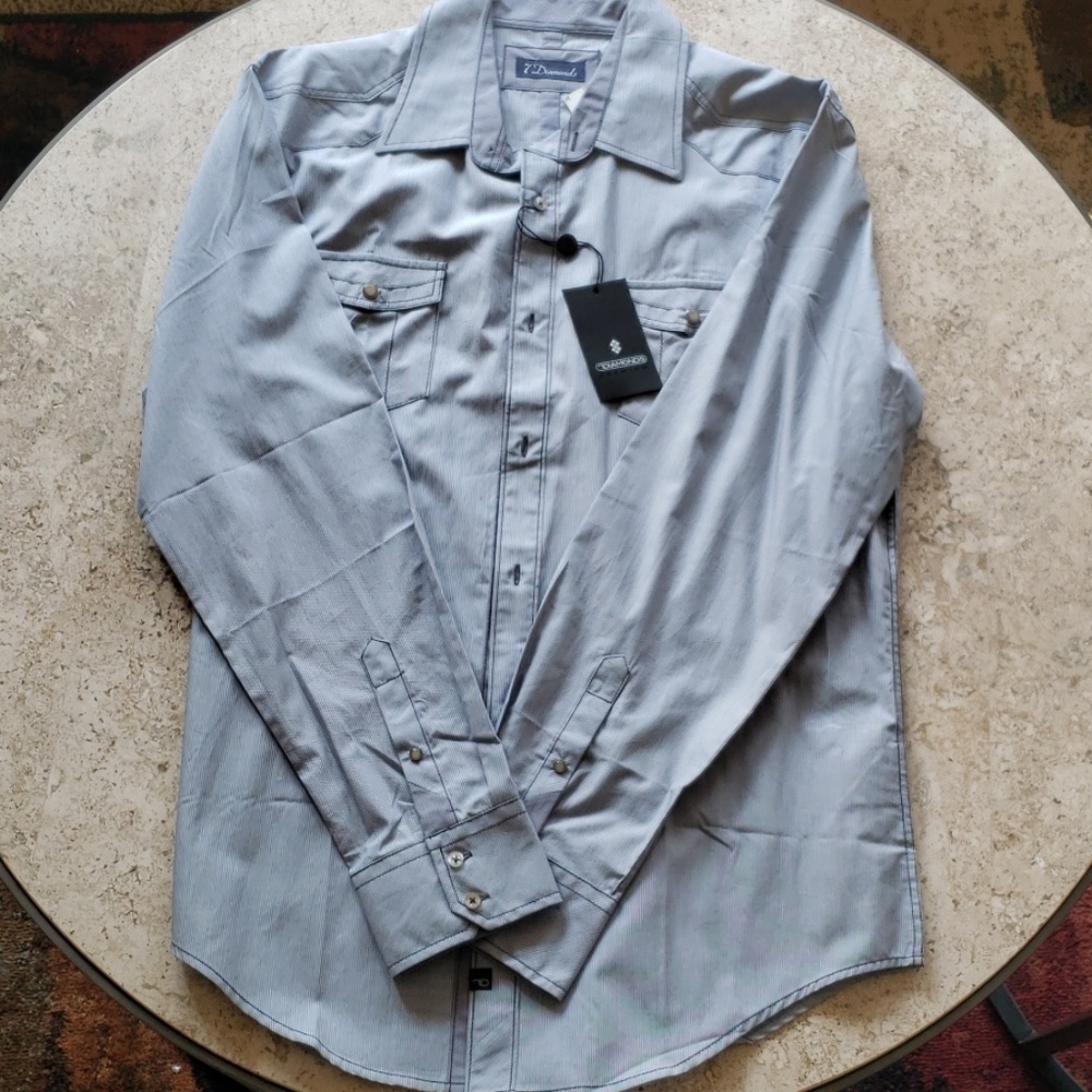 Blue button up